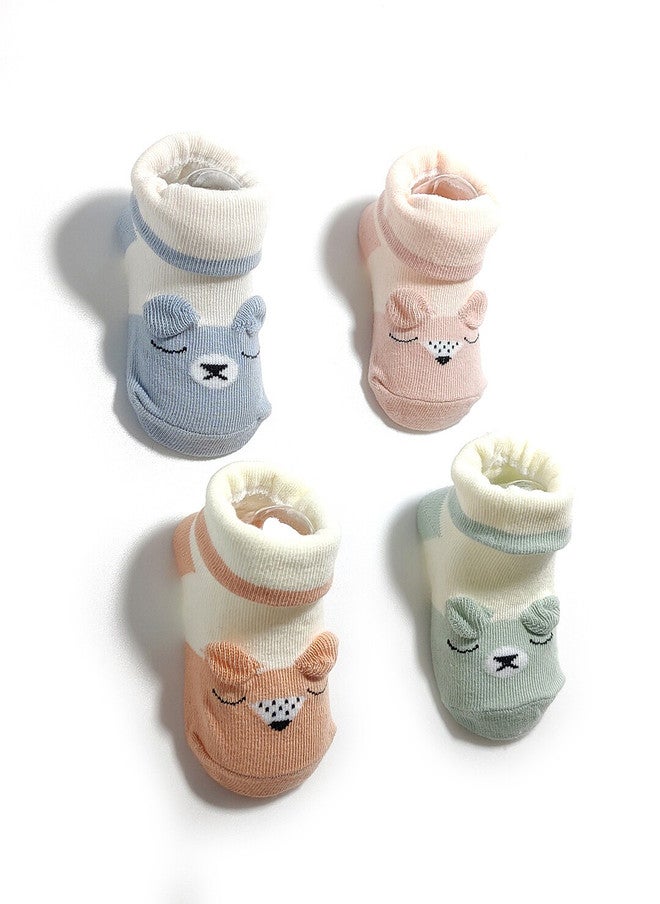 FOOTPRINTS FOOTPRINT 4 Pairs Infant Kids Unisex Multi-Colored Ankle-Length Assorted Antiskid Cotton Socks - Image 2